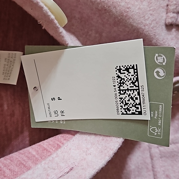 NWT pink size small H&M coat - Picture 3 of 4
